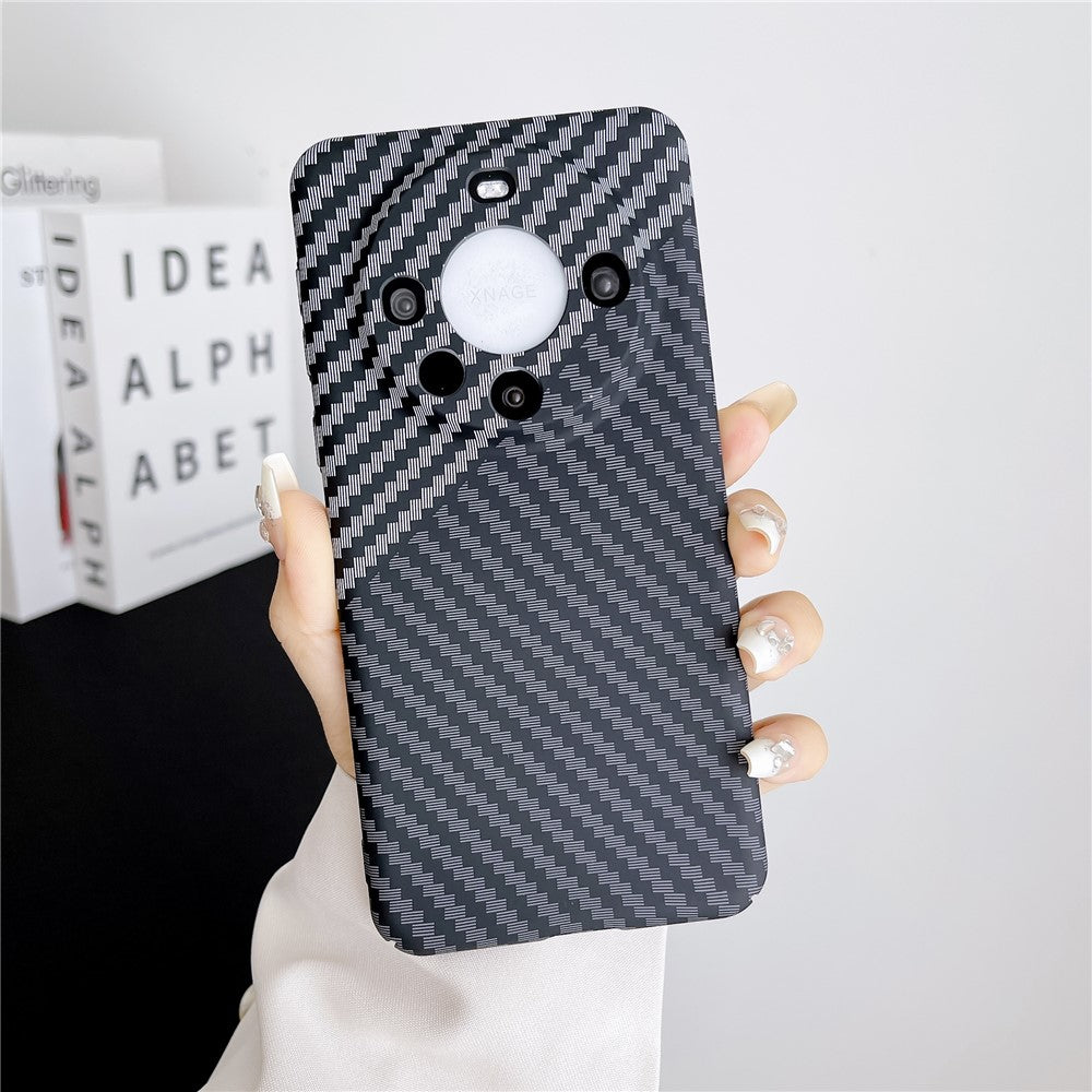 For Huawei Mate 60 Pro Case Hard PC Carbon Fiber Texture Mobile Phone Cover