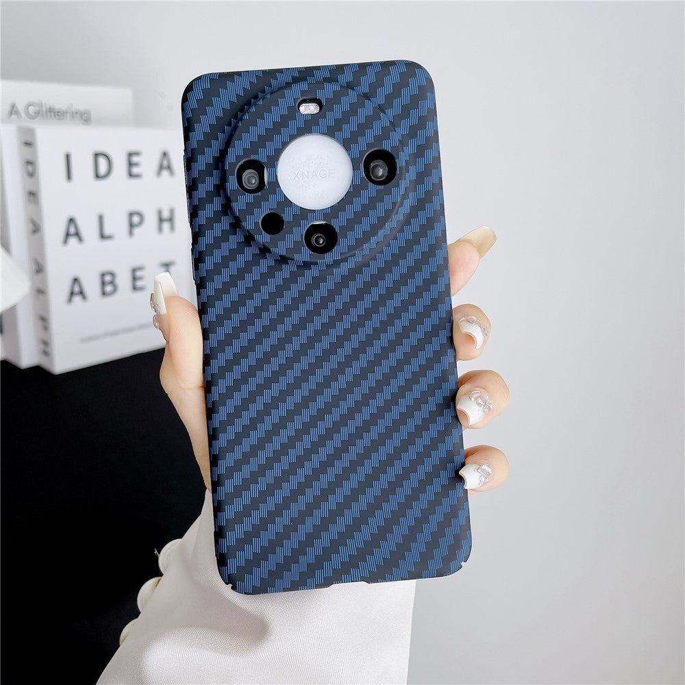 For Huawei Mate 60 Pro Case Hard PC Carbon Fiber Texture Mobile Phone Cover