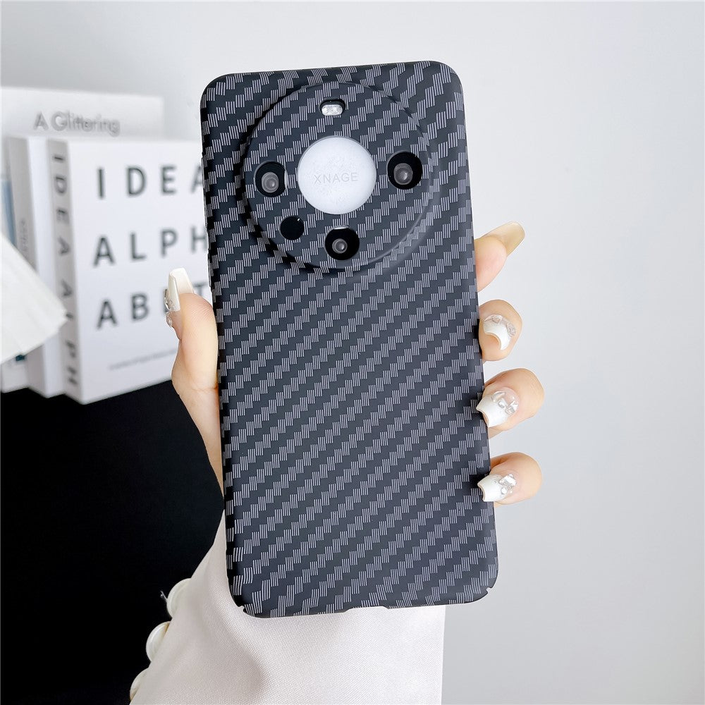 For Huawei Mate 60 Pro Case Hard PC Carbon Fiber Texture Mobile Phone Cover