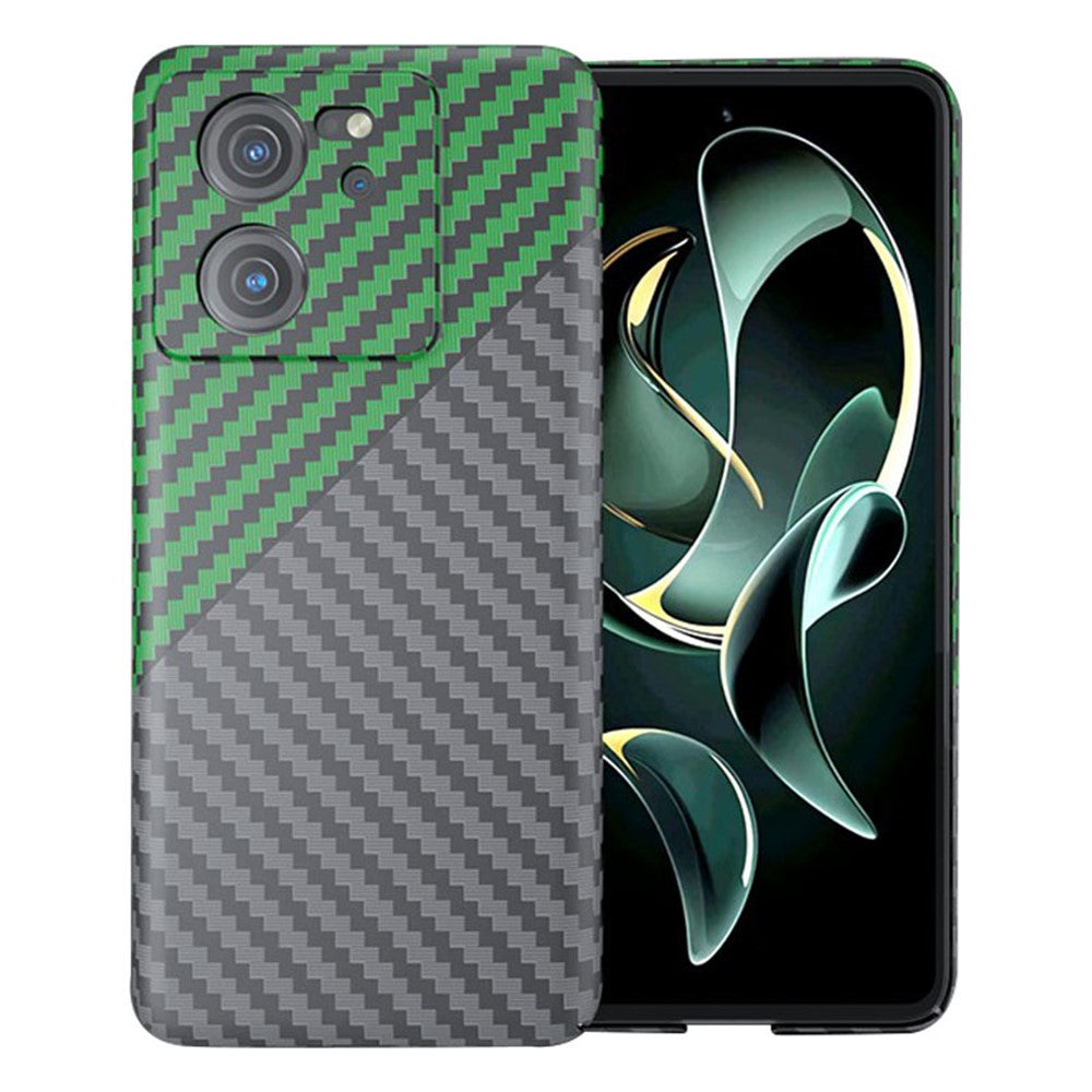 Xiaomi 13T / 13T Pro-skal, skarvningsfärgad, kolfiberstruktur, PC-mobilskal