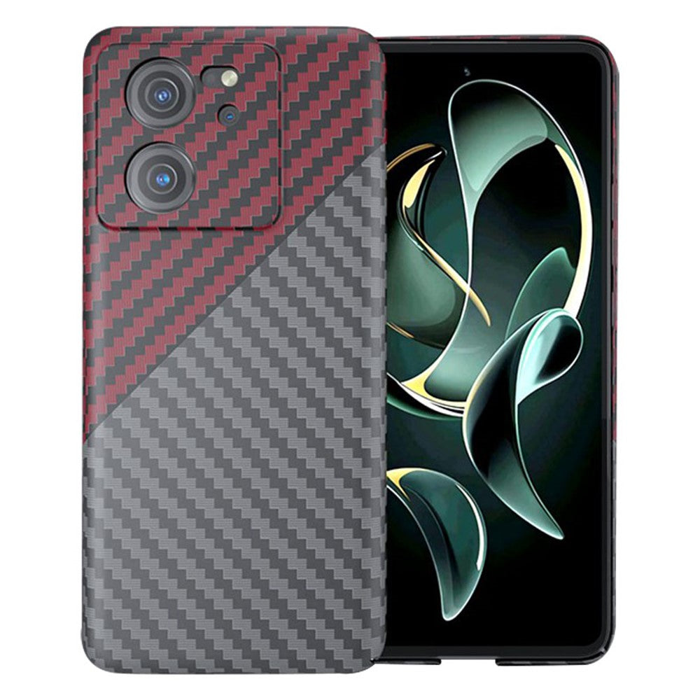 Xiaomi 13T / 13T Pro-skal, skarvningsfärgad, kolfiberstruktur, PC-mobilskal