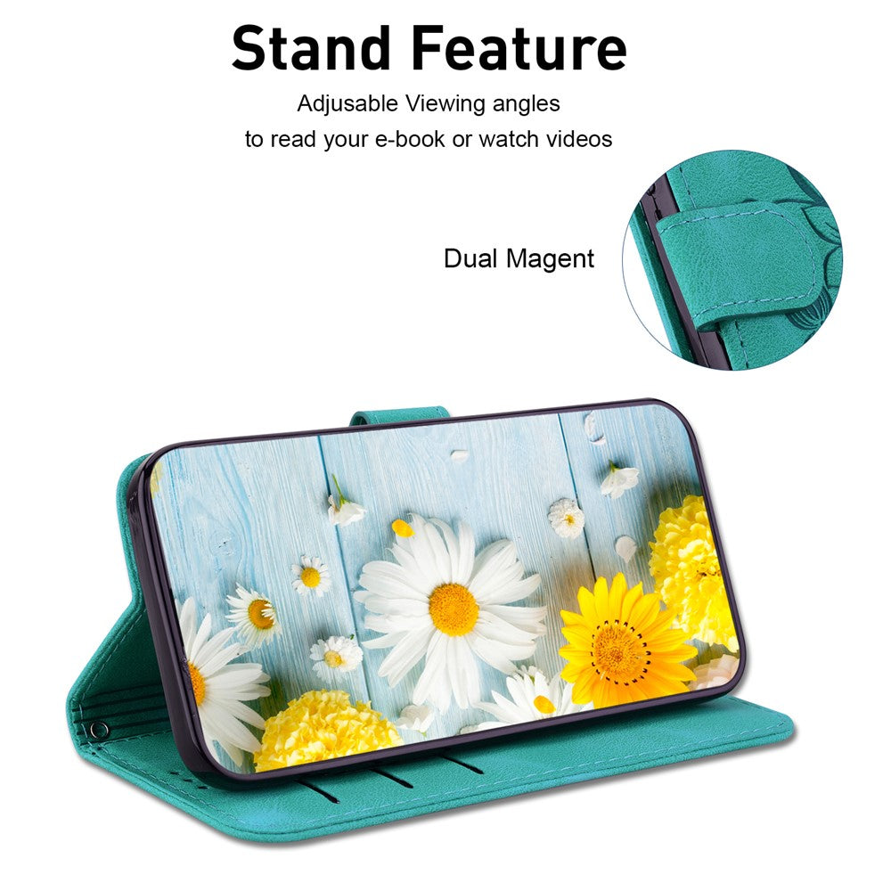 For Samsung Galaxy A05s 4G Case Flower Imprint Leather Wallet Mobile Phone Cover