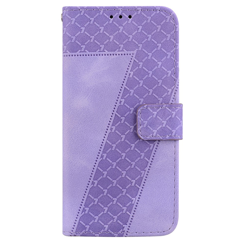 Til Samsung Galaxy A05 4G etui i PU-læder med 7-formet præget telefonstandercover