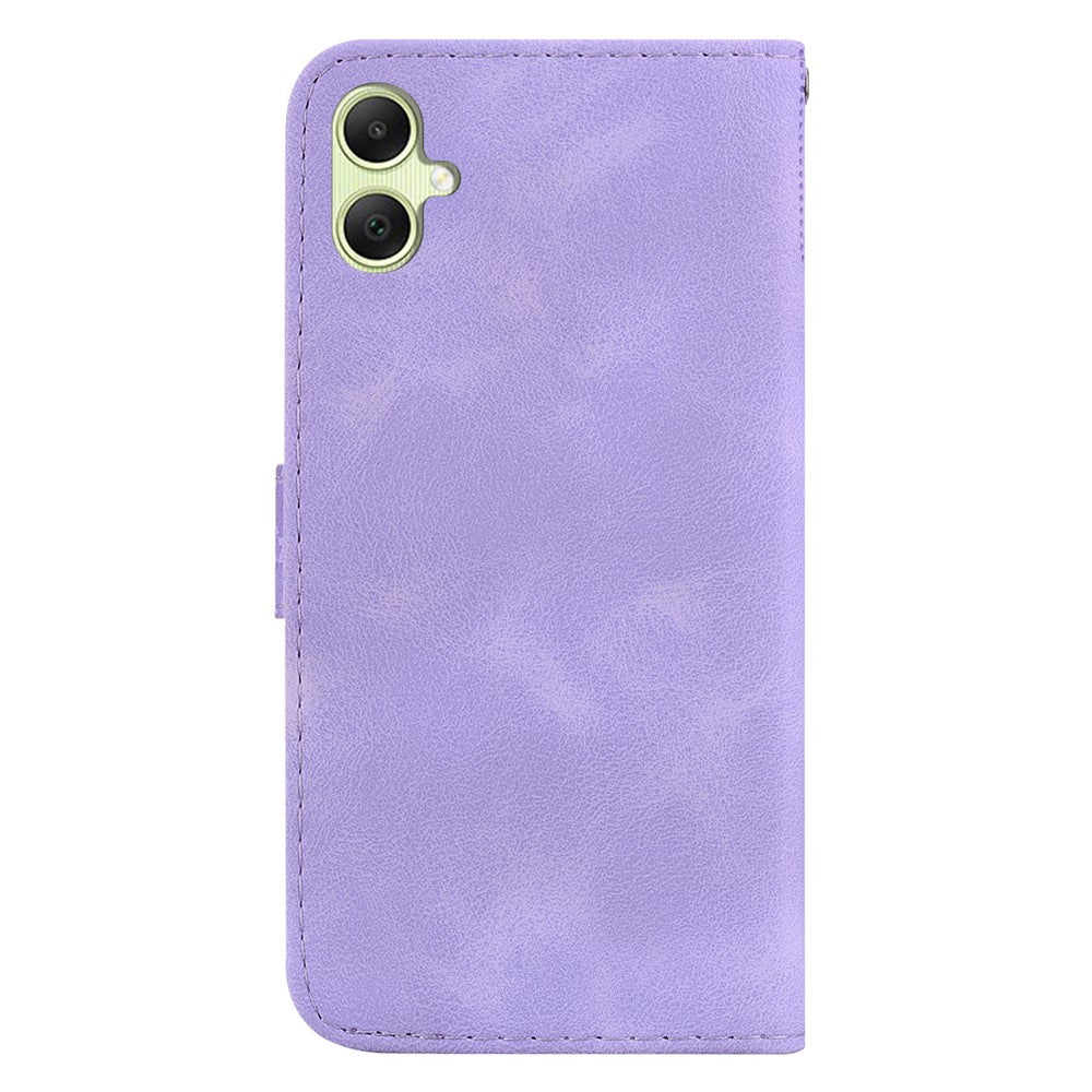 Til Samsung Galaxy A05 4G etui i PU-læder med 7-formet præget telefonstandercover