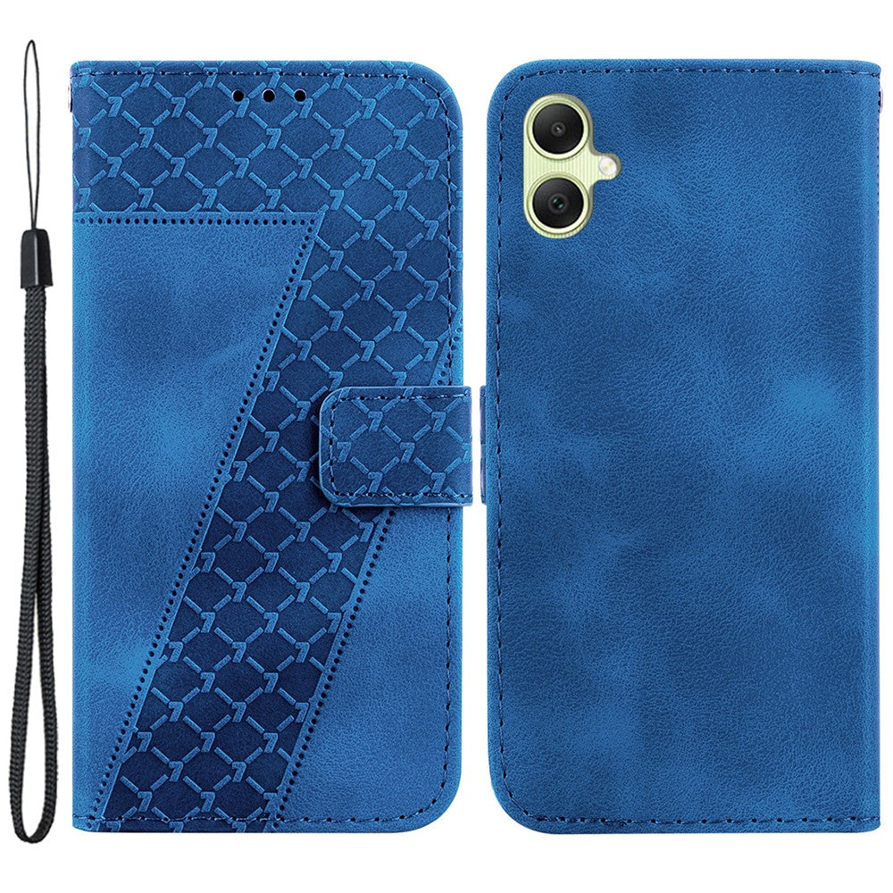 Til Samsung Galaxy A05 4G etui i PU-læder med 7-formet præget telefonstandercover