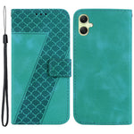 Til Samsung Galaxy A05 4G etui i PU-læder med 7-formet præget telefonstandercover