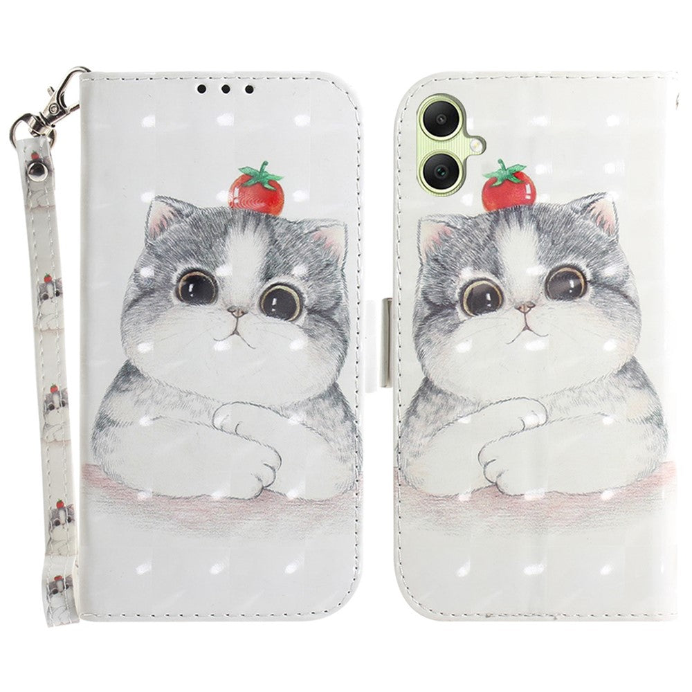 For Samsung Galaxy A05 4G Case Mobile Phone 3D Pattern Printed PU Leather Cover