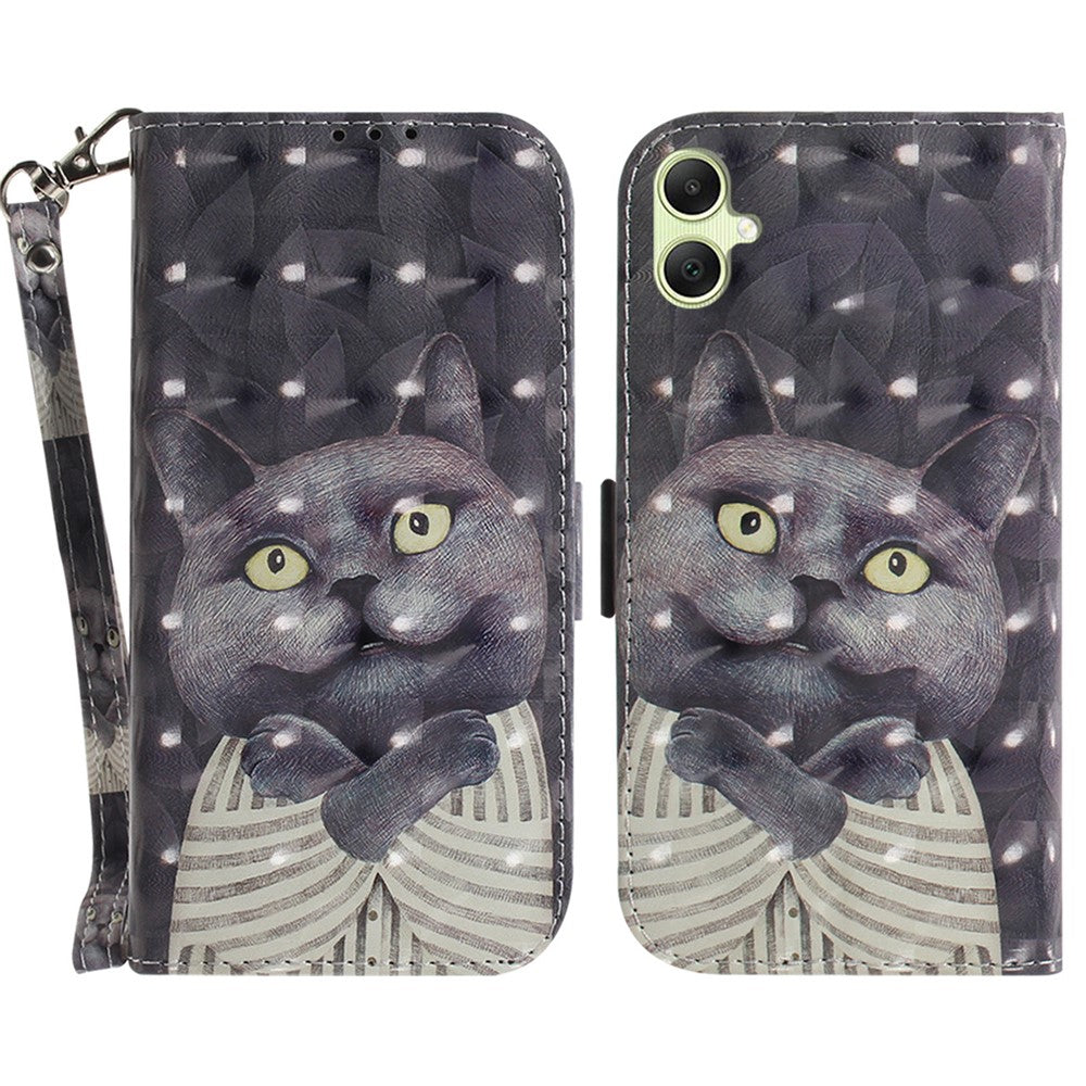 For Samsung Galaxy A05 4G Case Mobile Phone 3D Pattern Printed PU Leather Cover