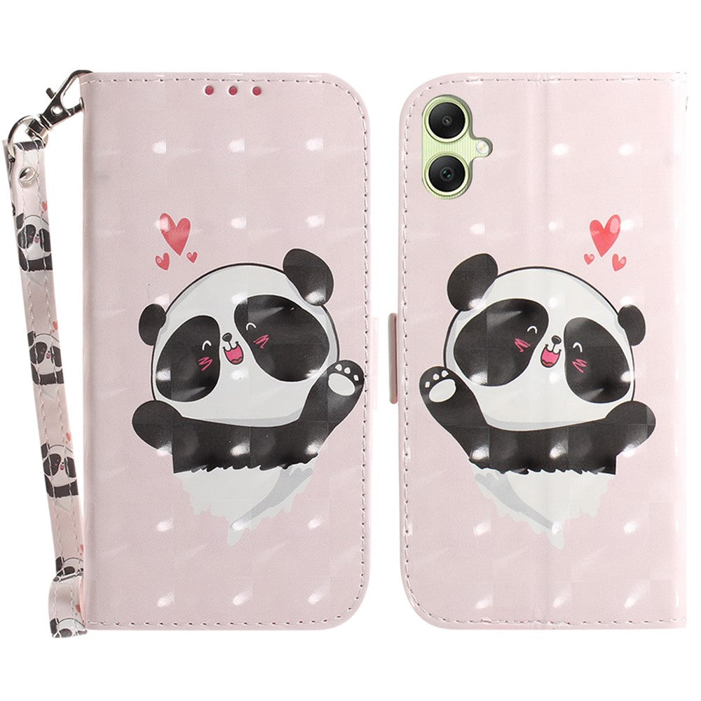 For Samsung Galaxy A05 4G Case Mobile Phone 3D Pattern Printed PU Leather Cover