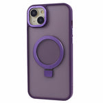 For iPhone 14 Plus Case Compatible with MagSafe Skin-Touch Kickstand TPU+PC Phone Shell