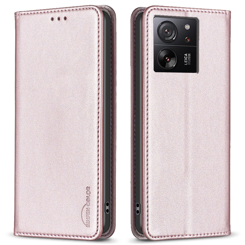 BINFEN COLOR BF18 För Xiaomi 13T / 13T Pro / Redmi K60 Ultra Skal PU-läder Korthållare mobilskal