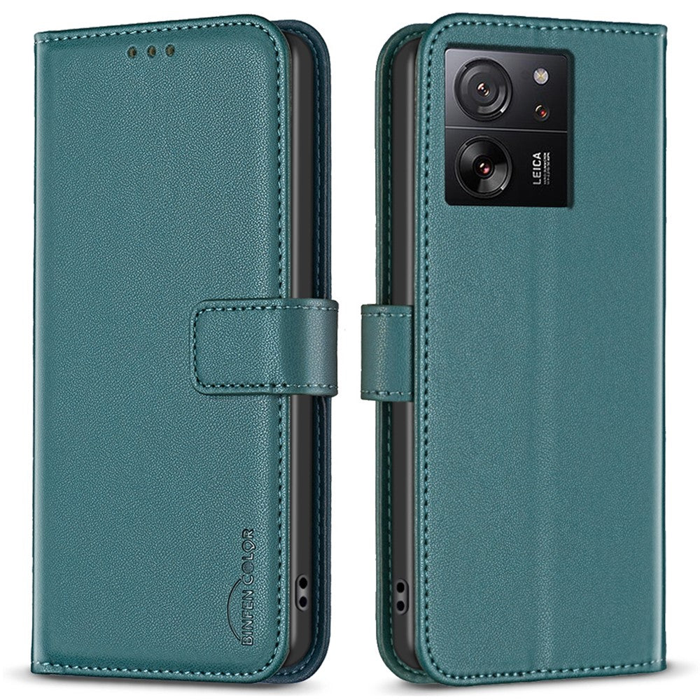 BINFEN COLOR BF17 För Xiaomi 13T Pro / 13T / Redmi K60 Ultra Plånboksfodral Läder Mobilskal med Stativ