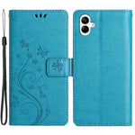 Til Samsung Galaxy A05 4G etui, tegnebogslædercover med præget sommerfugl