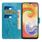 Til Samsung Galaxy A05 4G etui, tegnebogslædercover med præget sommerfugl