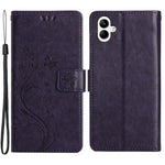 Til Samsung Galaxy A05 4G etui, tegnebogslædercover med præget sommerfugl