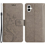 Til Samsung Galaxy A05 4G etui, tegnebogslædercover med præget sommerfugl