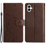 Til Samsung Galaxy A05 4G etui, tegnebogslædercover med præget sommerfugl