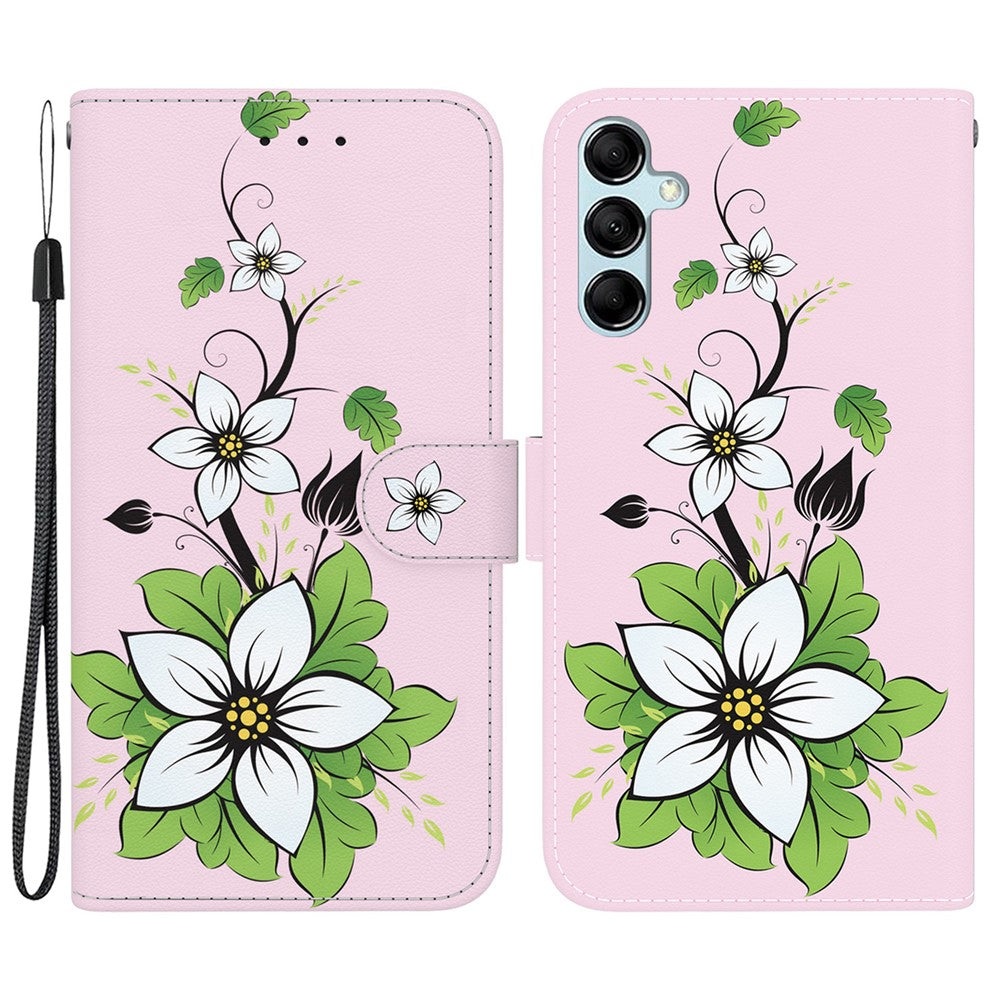 Til Samsung Galaxy A15 4G etui 3D mønster PU-læder flip stødsikkert cover