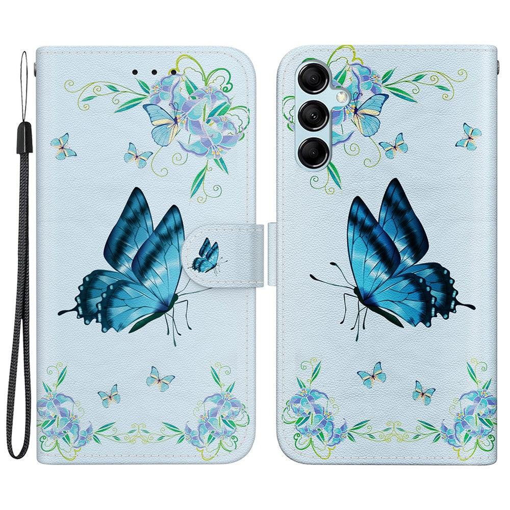 Til Samsung Galaxy A15 4G etui 3D mønster PU-læder flip stødsikkert cover