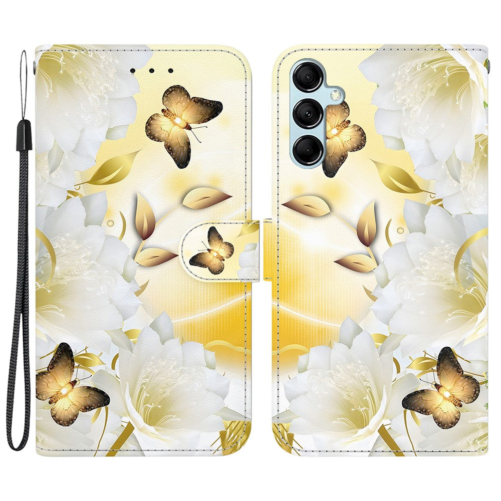 Til Samsung Galaxy A15 4G etui 3D mønster PU-læder flip stødsikkert cover