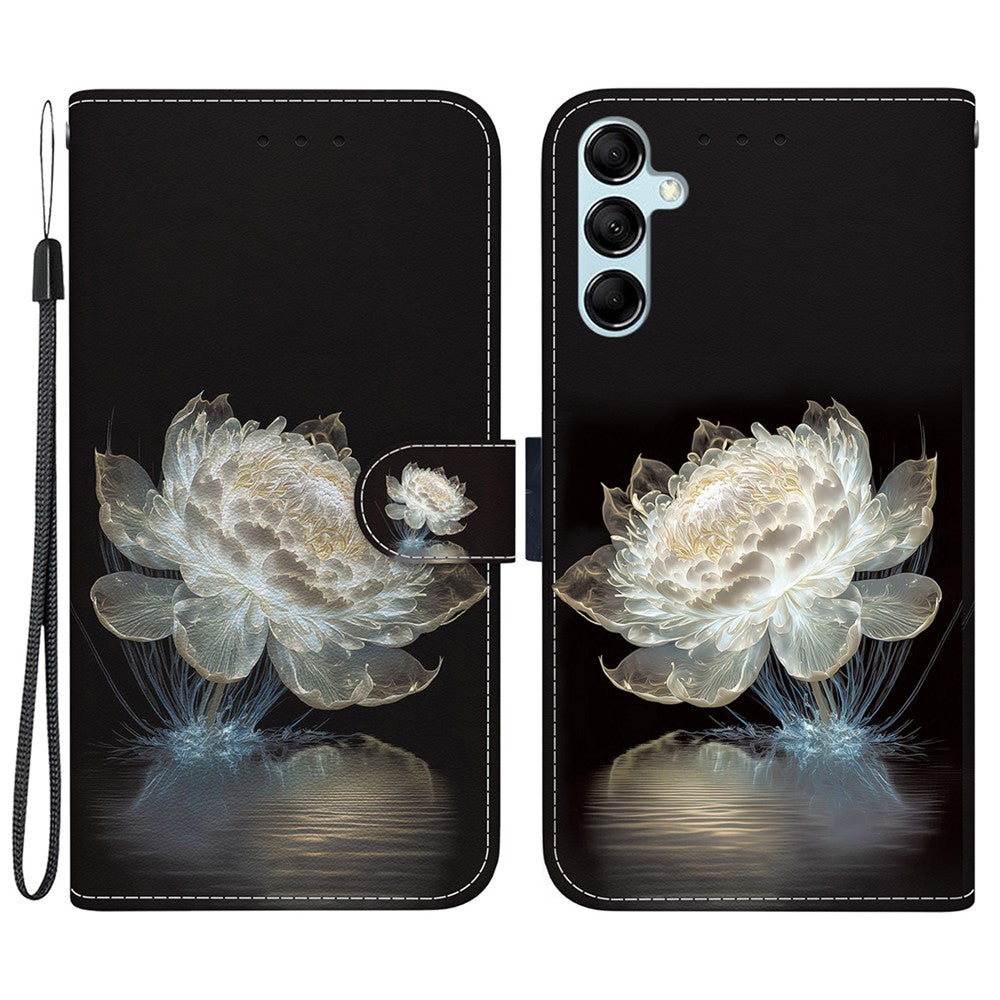 Til Samsung Galaxy A15 4G etui 3D mønster PU-læder flip stødsikkert cover