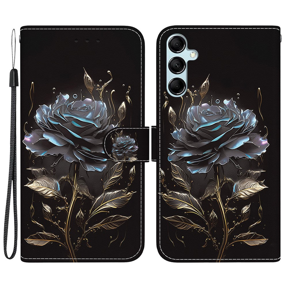 Til Samsung Galaxy A15 4G etui 3D mønster PU-læder flip stødsikkert cover