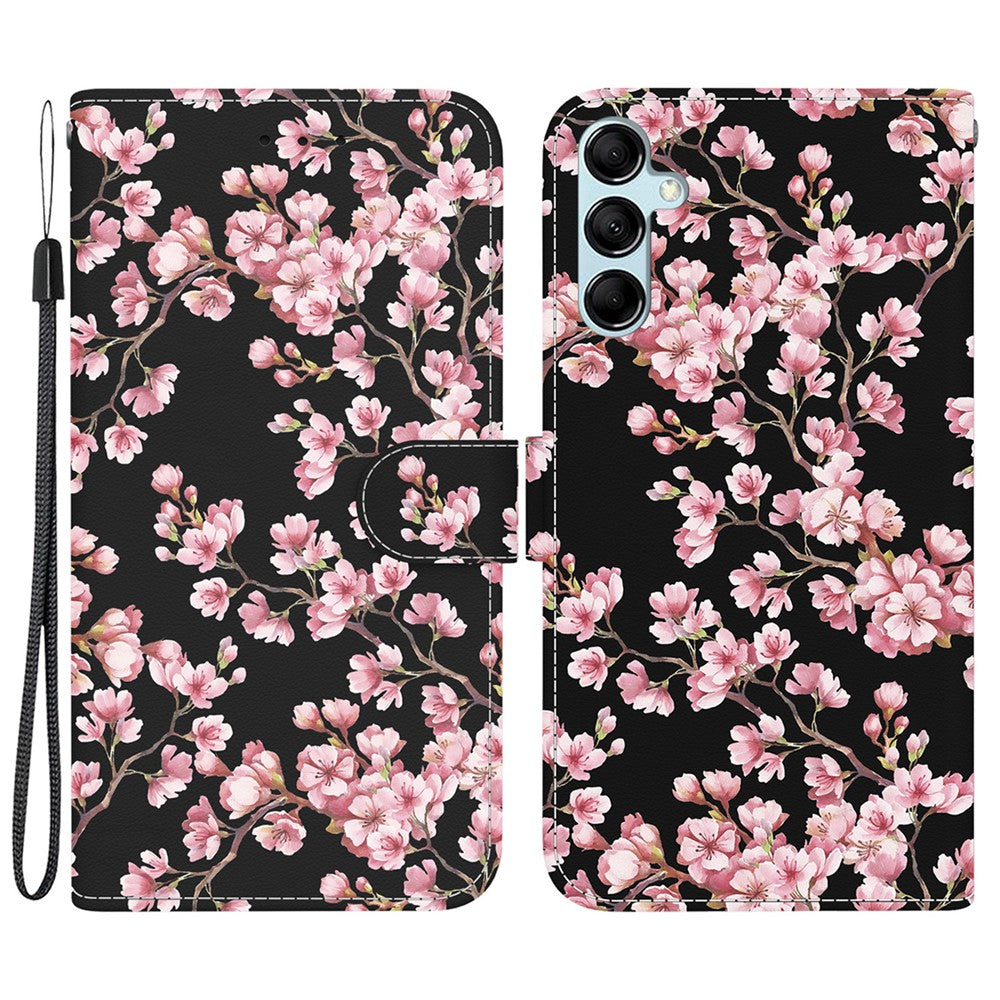 Til Samsung Galaxy A15 4G etui 3D mønster PU-læder flip stødsikkert cover