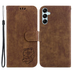 Til Samsung Galaxy A15 4G Cover Sødt Tigerpræg Lædertelefonstativcover