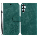 Til Samsung Galaxy A15 4G Cover Sødt Tigerpræg Lædertelefonstativcover