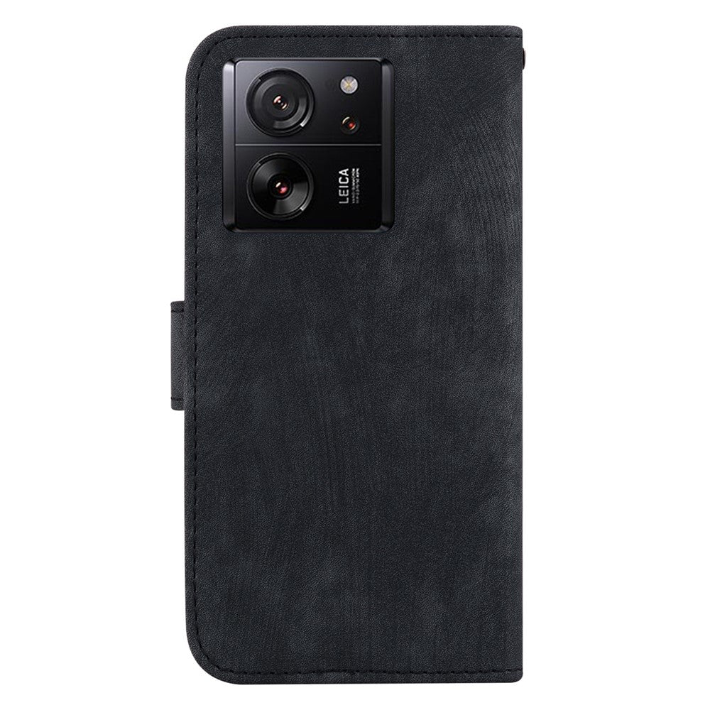 Xiaomi Redmi K60 Ultra / 13T / 13T Pro-cover med flot lædertryk i tigerdesign med mobilholder