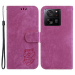 Xiaomi Redmi K60 Ultra / 13T / 13T Pro-cover med flot lædertryk i tigerdesign med mobilholder