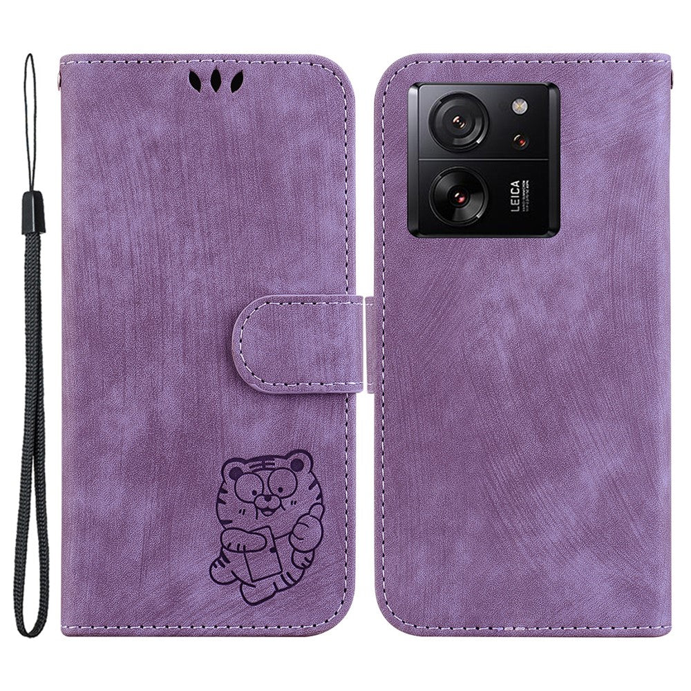 Xiaomi Redmi K60 Ultra / 13T / 13T Pro-skal med härligt lädertryck av tigermönster.