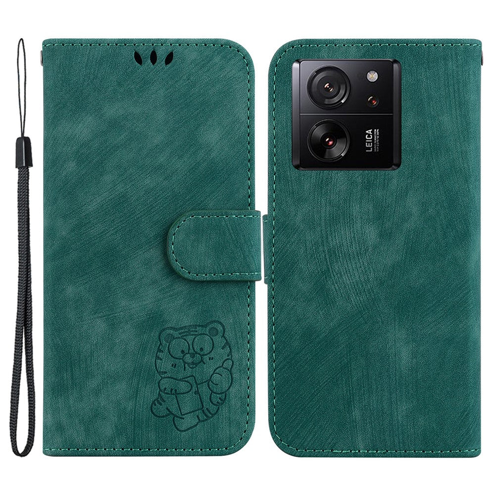 Xiaomi Redmi K60 Ultra / 13T / 13T Pro-skal med härligt lädertryck av tigermönster.