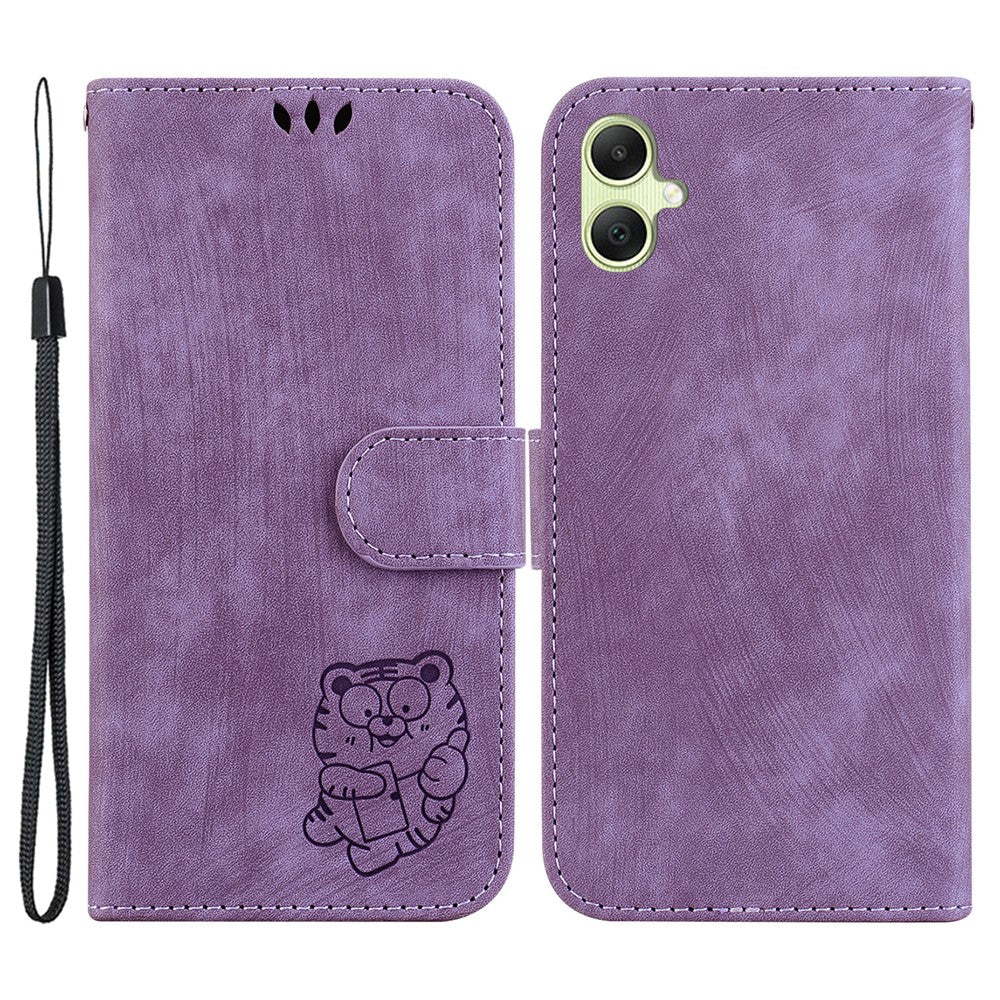 For Samsung Galaxy A05 4G Case Lovely Tiger Imprint PU Leather Book Style Phone Cover