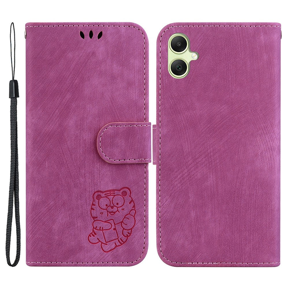 For Samsung Galaxy A05 4G Case Lovely Tiger Imprint PU Leather Book Style Phone Cover