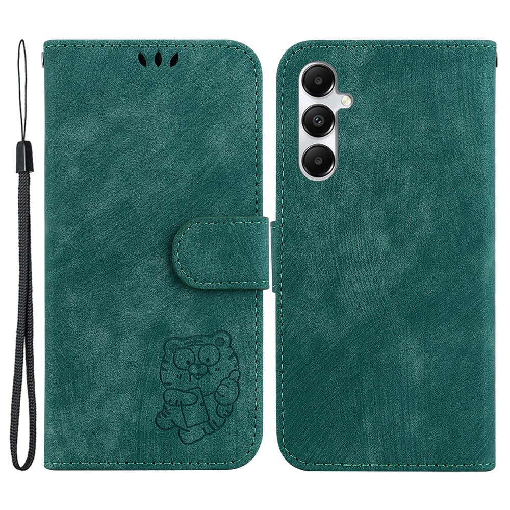 Til Samsung Galaxy A05s 4G Cute Tiger Imprint PU Læder Stand Telefoncover