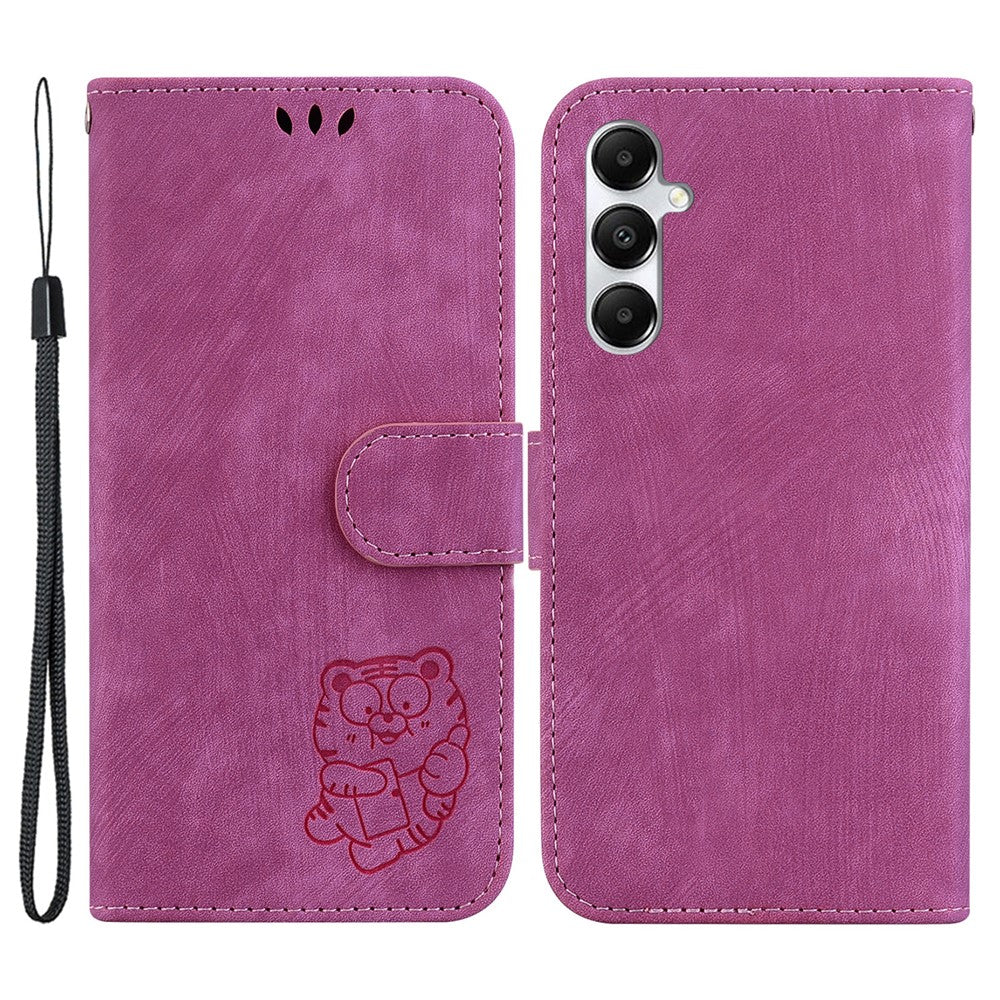 Til Samsung Galaxy A05s 4G Cute Tiger Imprint PU Læder Stand Telefoncover