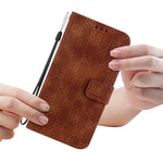 For Samsung Galaxy A15 4G Case Double 8-Shape Imprint Leather Stand Cell Phone Cover