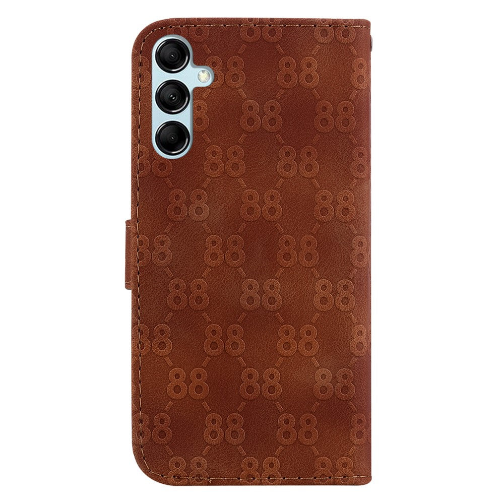 For Samsung Galaxy A15 4G Case Double 8-Shape Imprint Leather Stand Cell Phone Cover