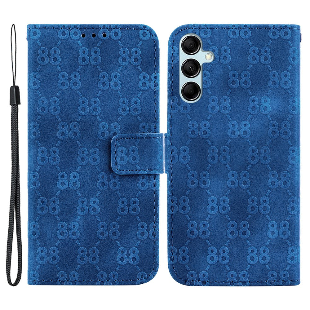 For Samsung Galaxy A15 4G Case Double 8-Shape Imprint Leather Stand Cell Phone Cover