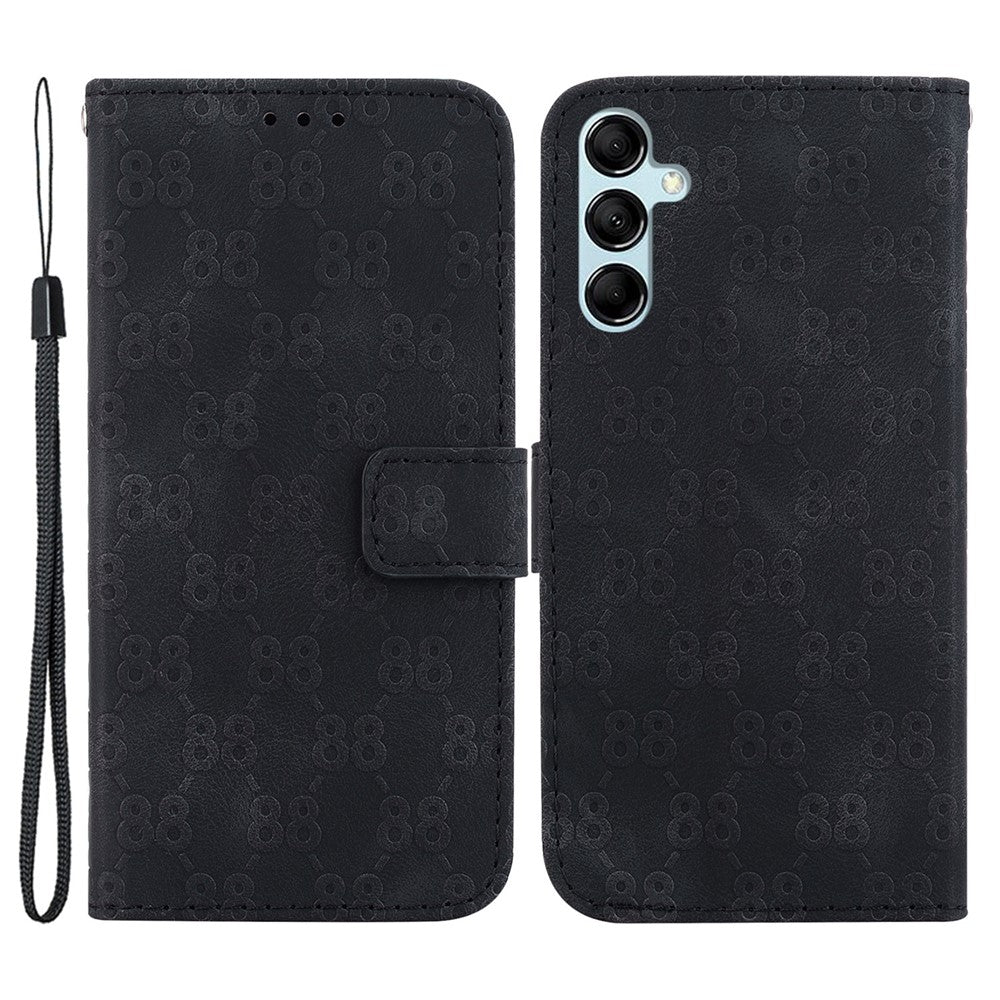 For Samsung Galaxy A15 4G Case Double 8-Shape Imprint Leather Stand Cell Phone Cover