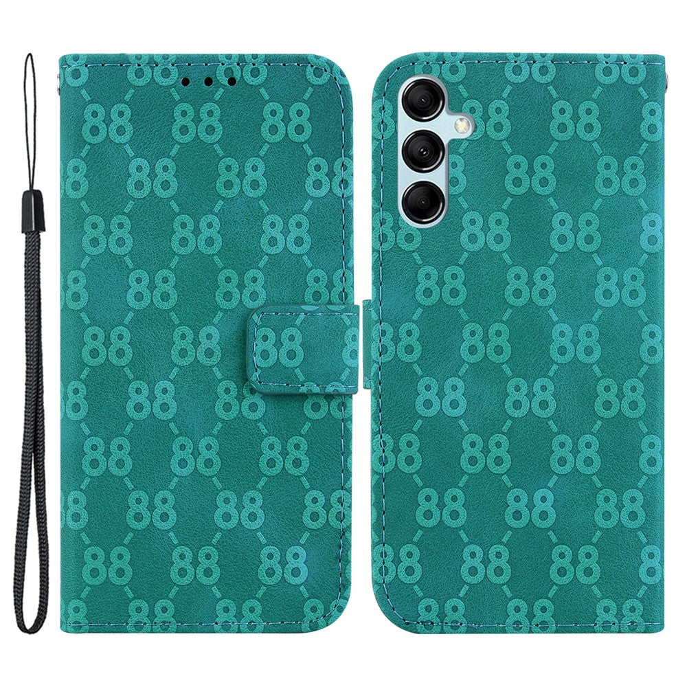 For Samsung Galaxy A15 4G Case Double 8-Shape Imprint Leather Stand Cell Phone Cover