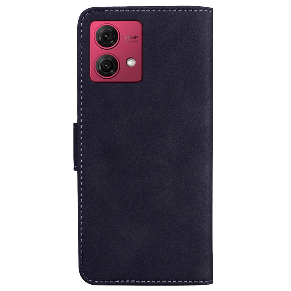 Mobiltelefoncover til Motorola Moto G84 5G cover i ensfarvet læder med kortholder