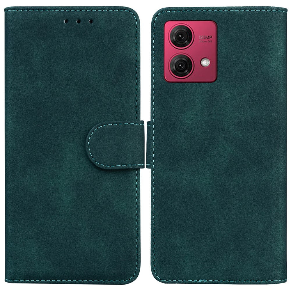 Mobiltelefoncover til Motorola Moto G84 5G cover i ensfarvet læder med kortholder
