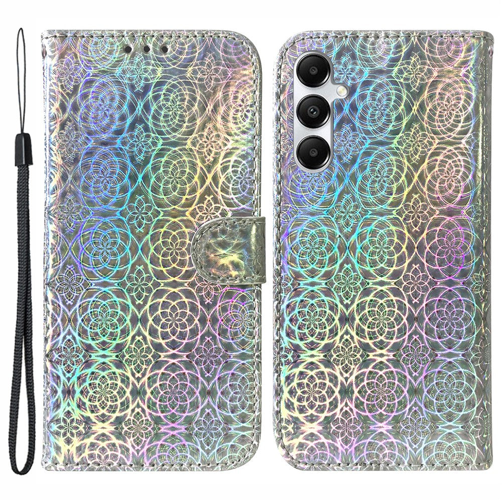 Samsung Galaxy A05s 4G Mobilskal Bländande Blommönster PU Läderfodral