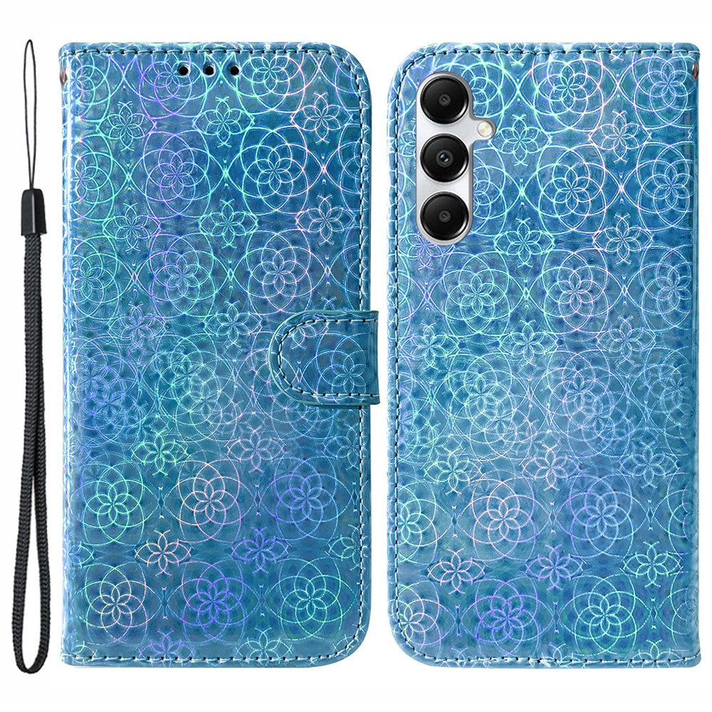 Samsung Galaxy A05s 4G Mobilskal Bländande Blommönster PU Läderfodral