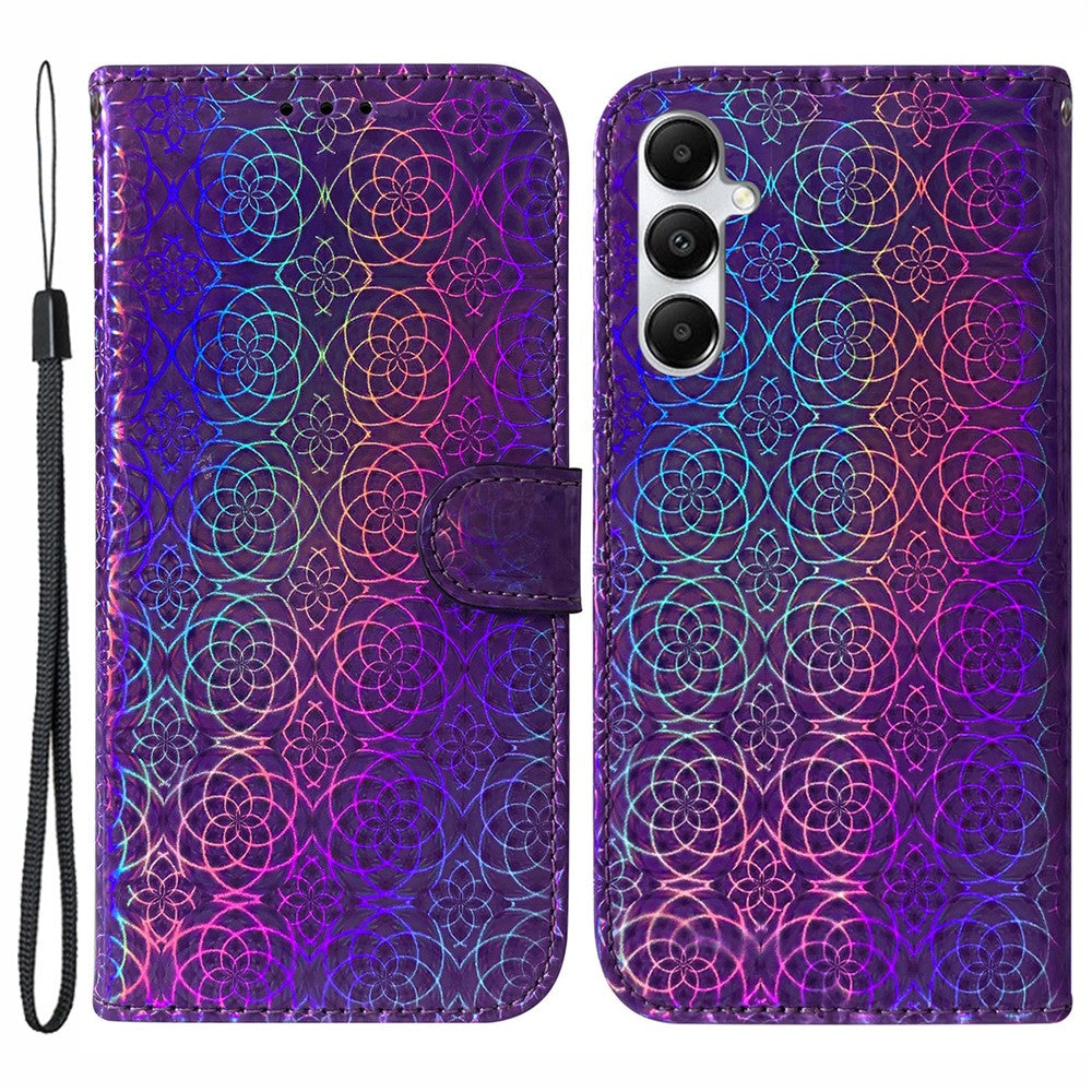 Samsung Galaxy A05s 4G Mobilskal Bländande Blommönster PU Läderfodral