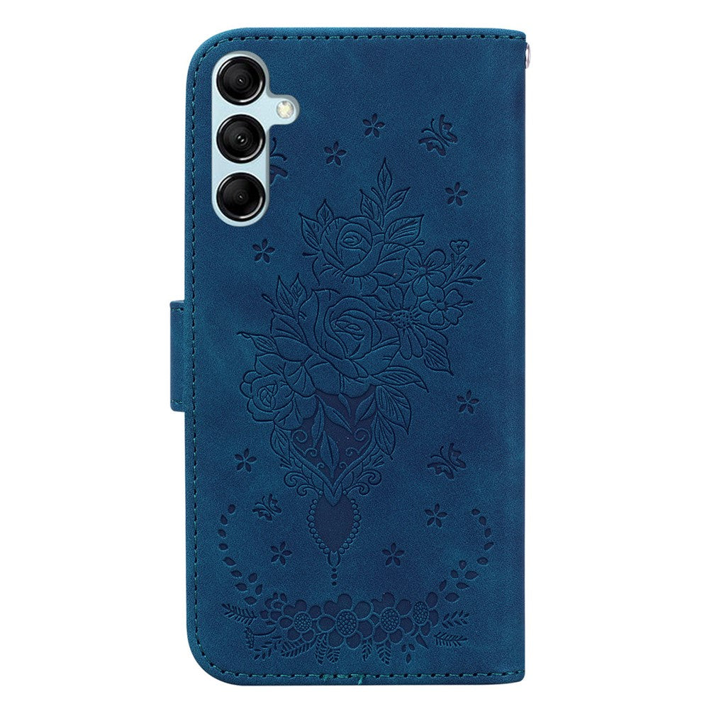 Præget Telefoncover til Samsung Galaxy A15 4G Etui PU Læder Stander Telefon Skal
