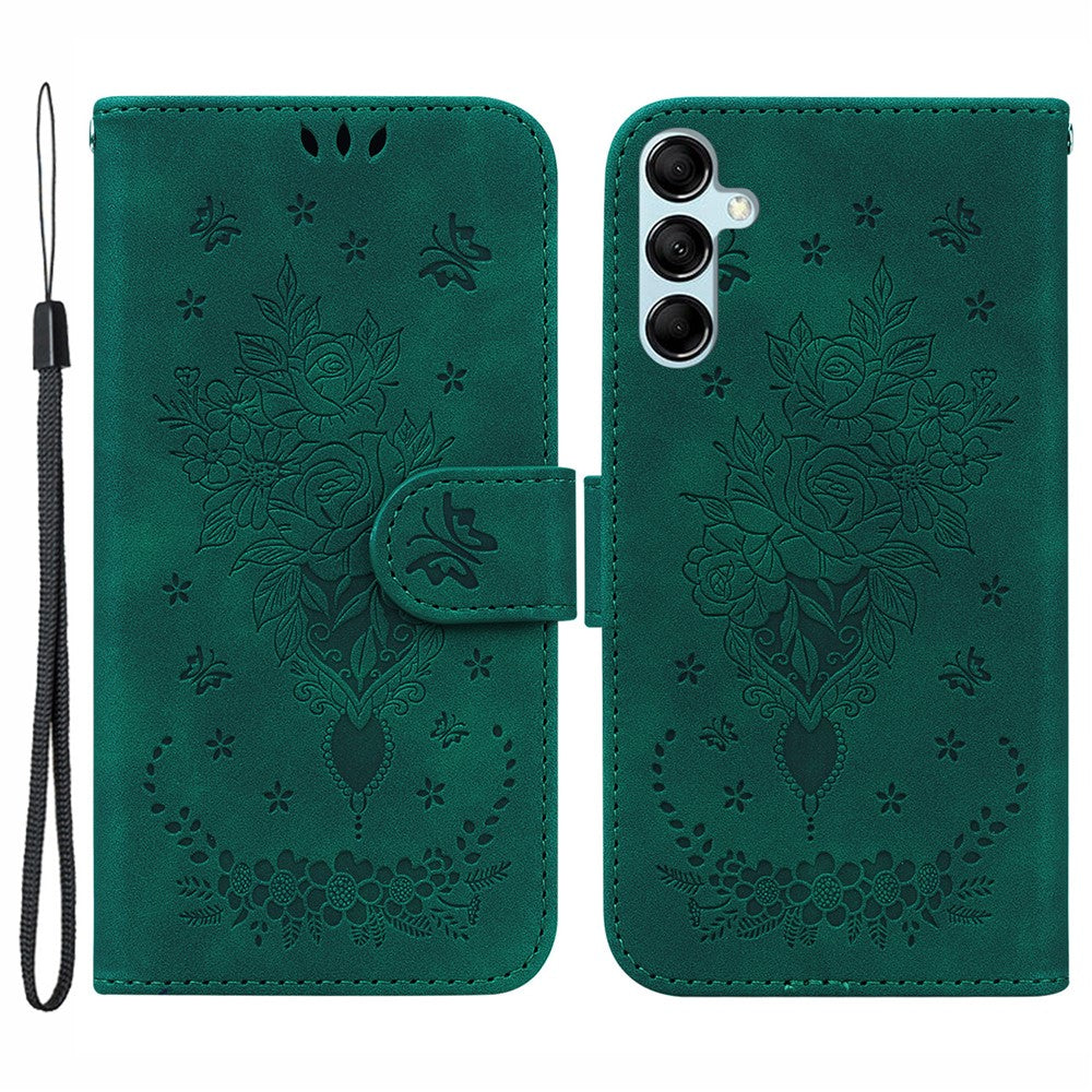 Præget Telefoncover til Samsung Galaxy A15 4G Etui PU Læder Stander Telefon Skal