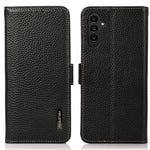 KHAZNEH For Samsung Galaxy A15 4G Case Genuine Cow Leather RFID Blocking Phone Wallet Cover